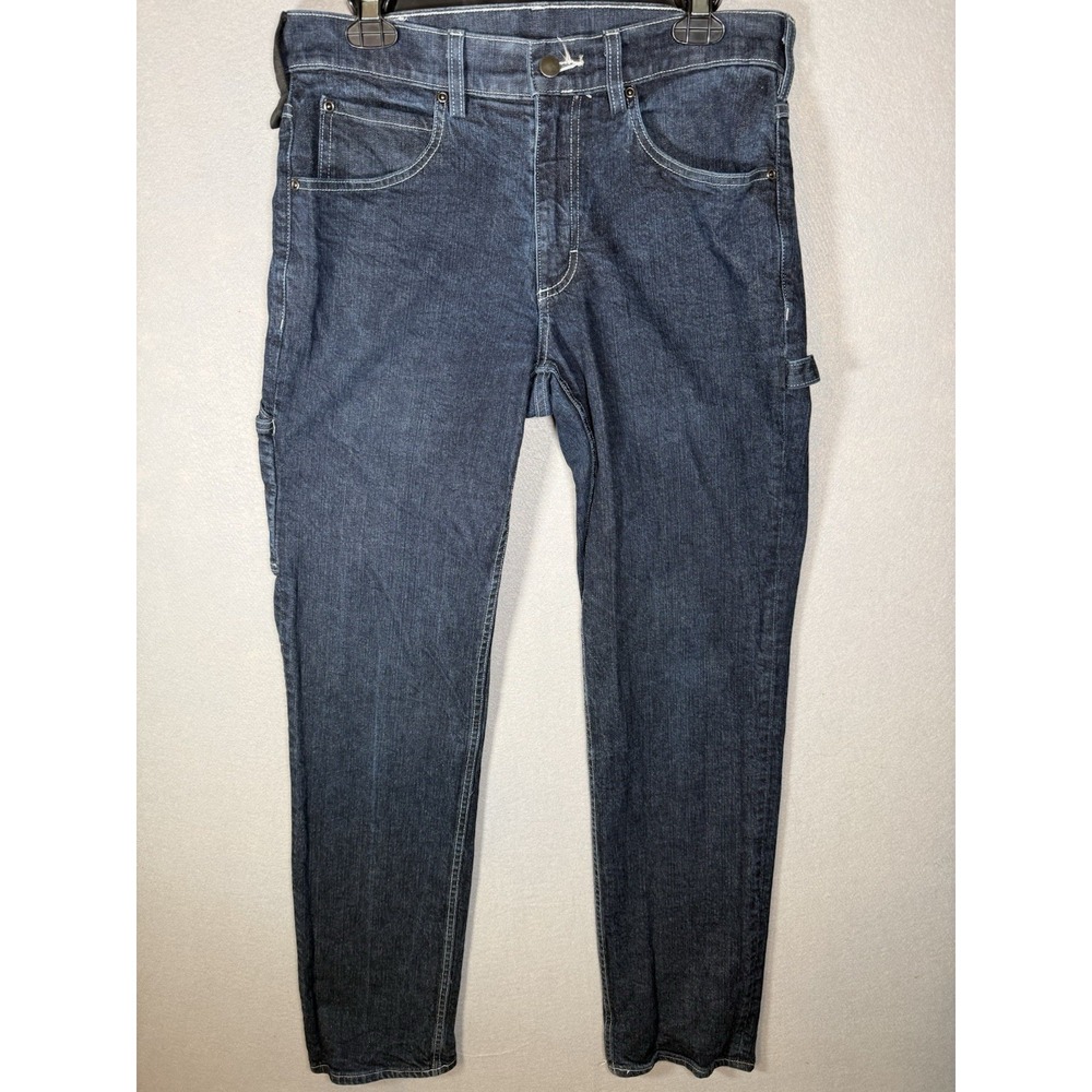 40 Grit Duluth Trading Carpenter Jeans Men 32x34 Slim Fit Dark Wash Workwear